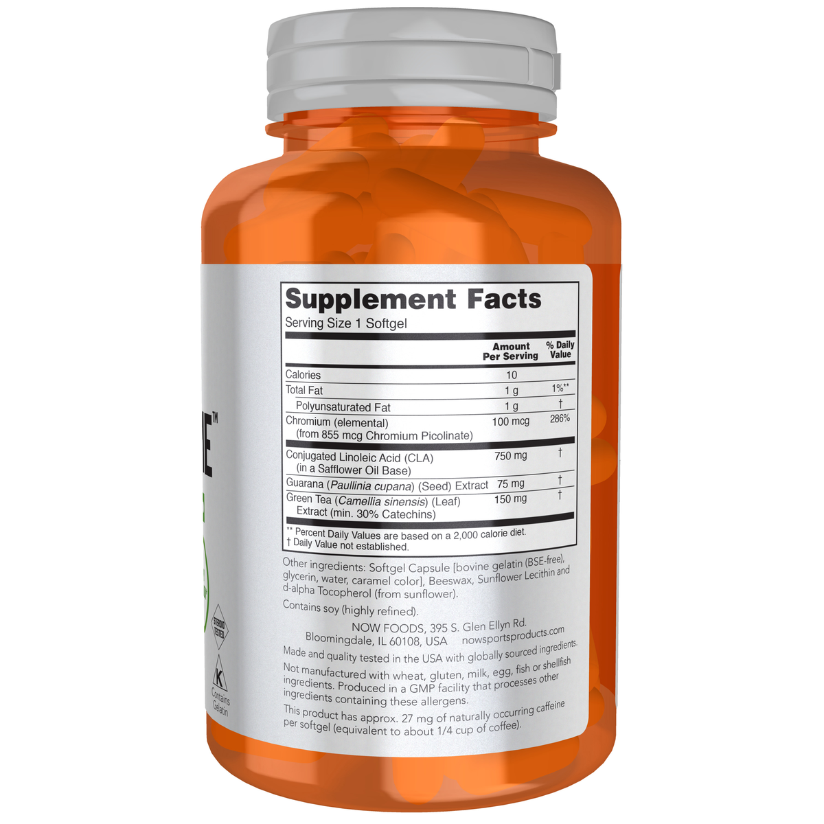 NOW Foods CLA Extreme™ - 90 Softgels – Label details / Etykieta producenta