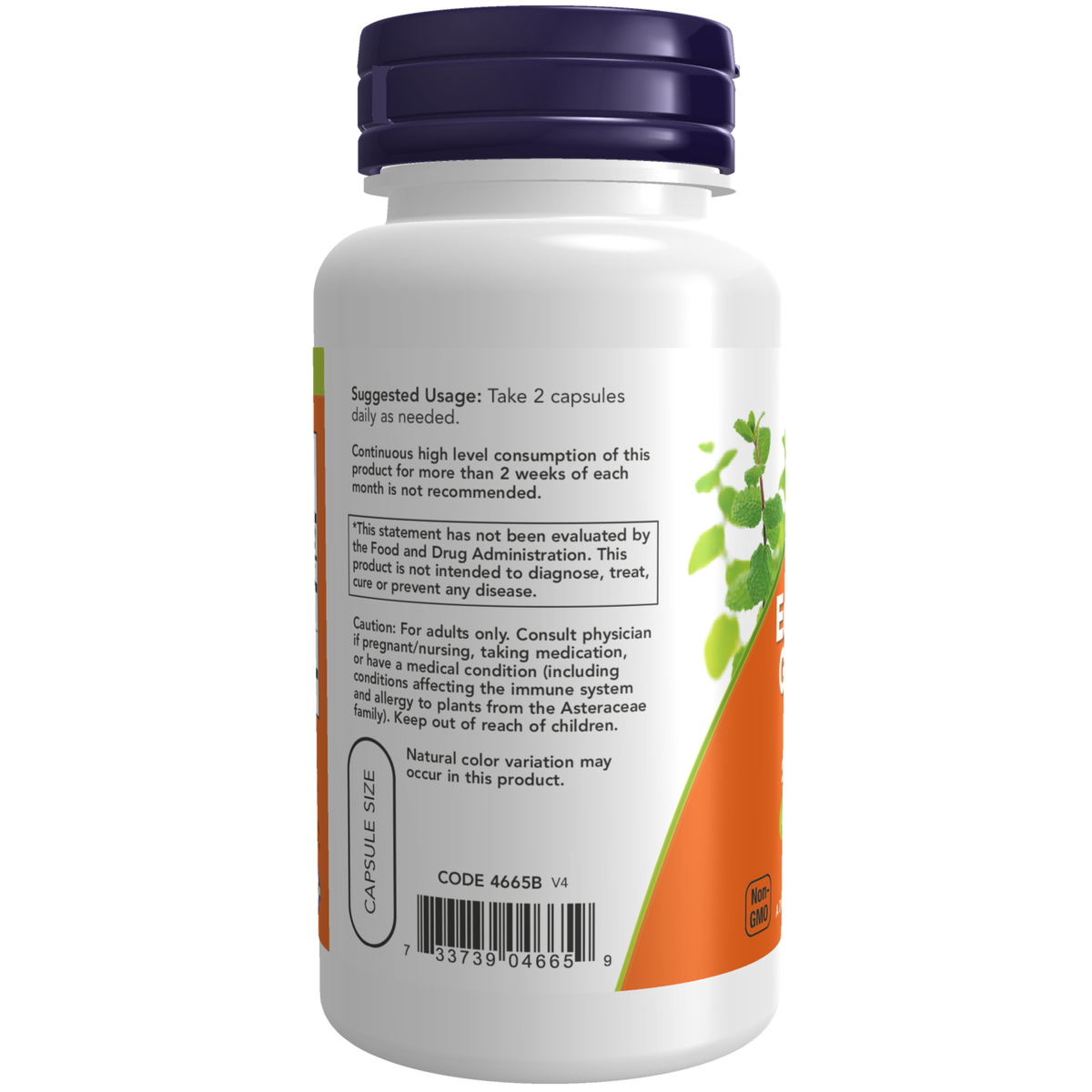 NOW Foods Echinacea & Goldenseal Root - 100 Veg Capsules – Label details / Etykieta producenta