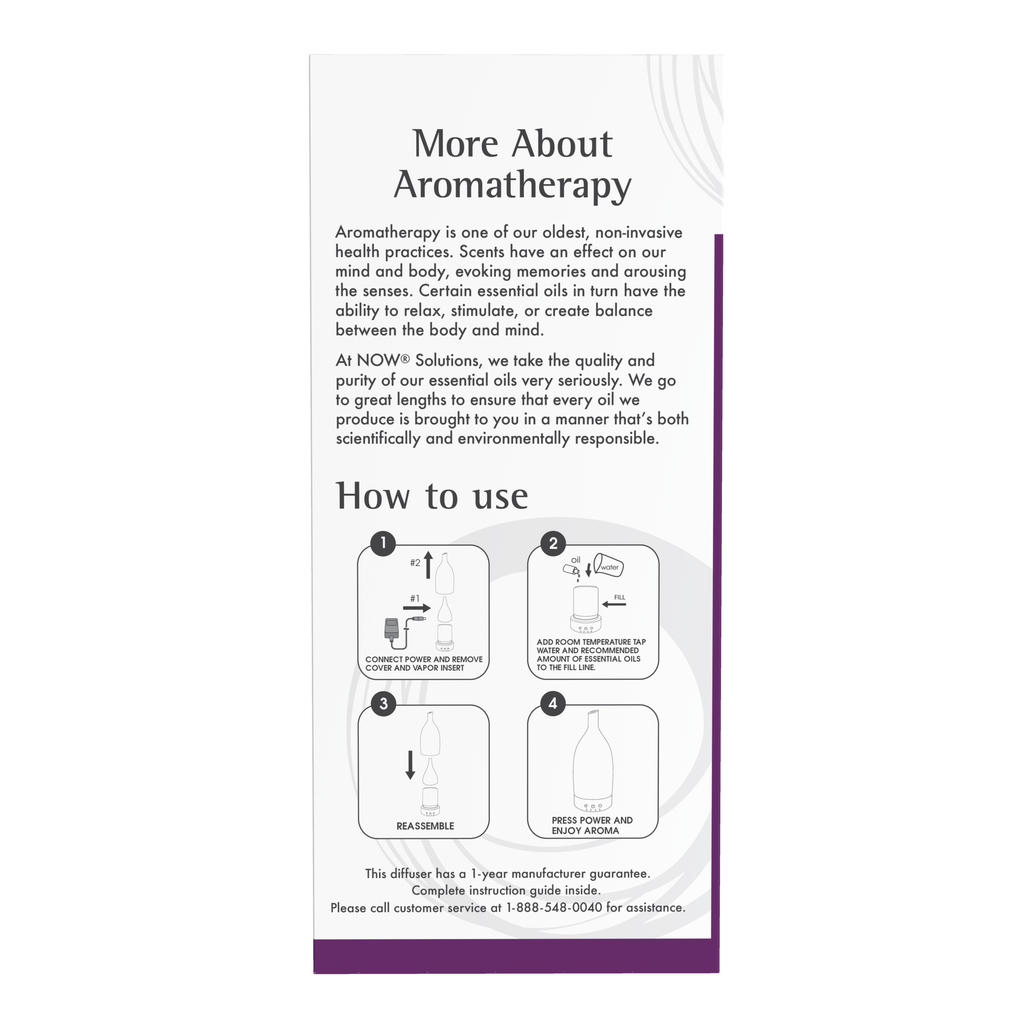 NOW Foods Ultrasonic Ceramic Stone Diffuser – Label details / Etykieta producenta