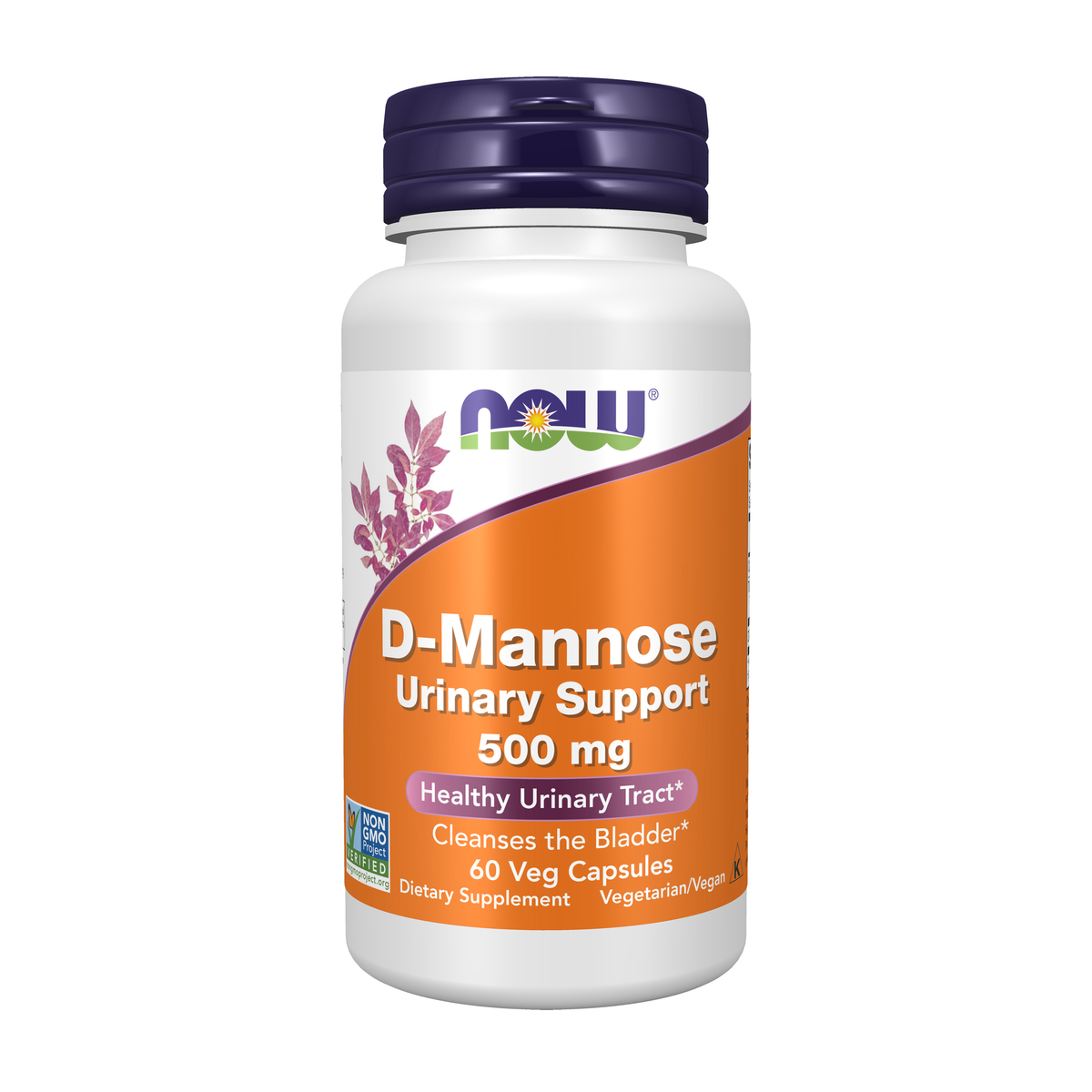 NOW Foods D-Mannose Urinary Support 500 mg - 60 Veg Capsules / D-Mannose Urinary wsparcie 500 mg - 60 kapsułek roślinnych