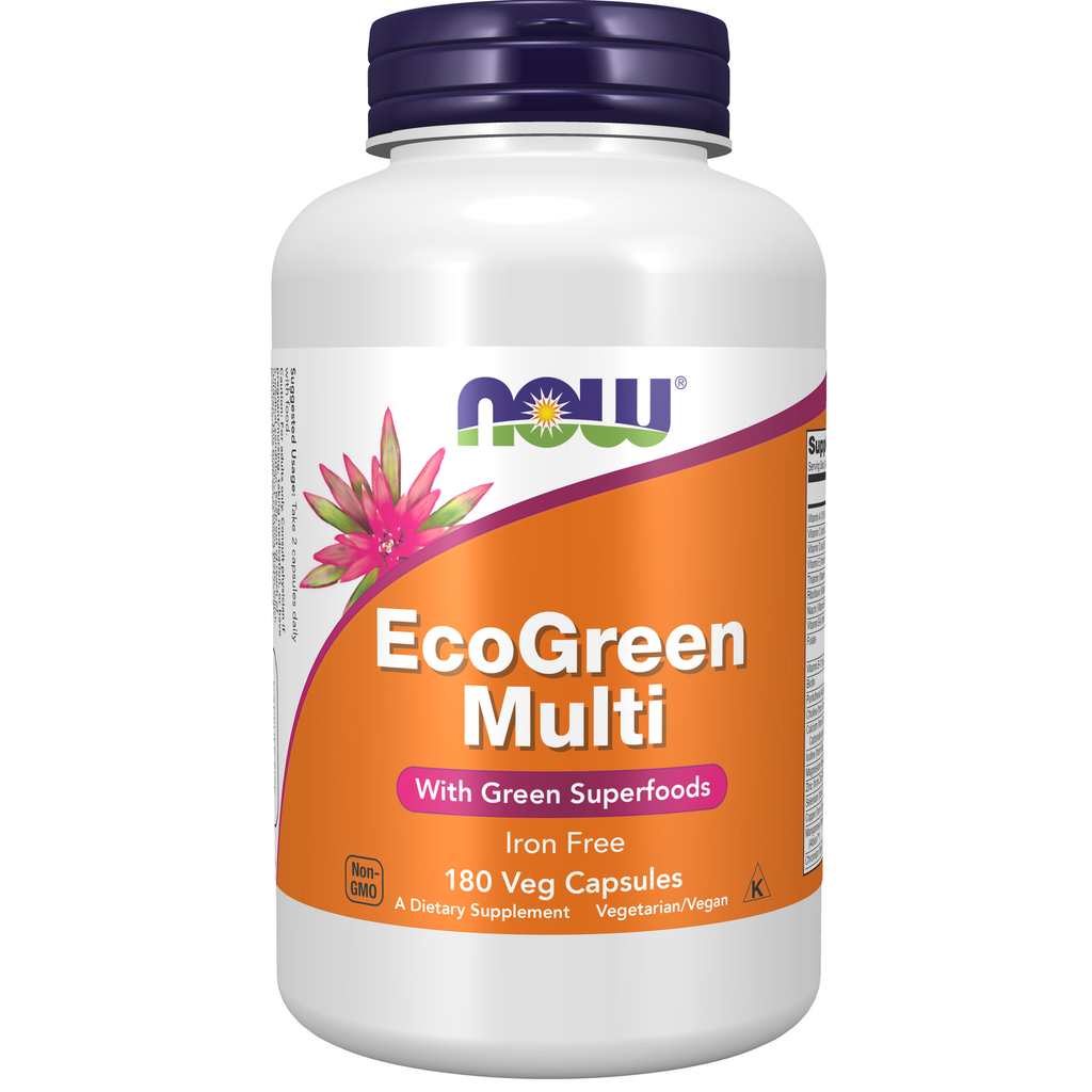 NOW Foods EcoGreen Multi Vitamin - 180 Veg Capsules / EcoGreen Multi witamina - 180 kapsułek roślinnych