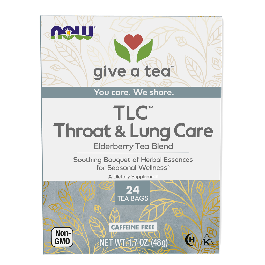 NOW Foods TLC™ Throat & Lung Care Tea - 24 Tea Bags / TLC™ Throat & Lung Care herbata - 24 saszetek