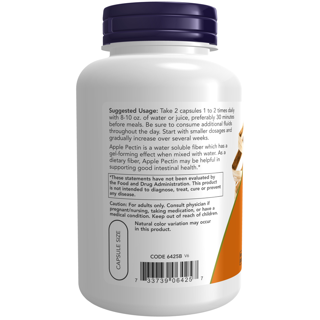 NOW Foods Apple Pectin 700 mg - 120 Veg Capsules – Label details / Etykieta producenta