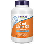 NOW Foods Cod Liver Oil 650 mg - 250 Softgels / tran 650 mg - 250 kapsułek miękkich