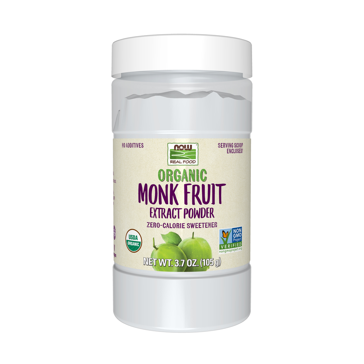 NOW Foods Natural Foods,  Monk Fruit Extract, Organic Powder - 3.7 oz. / naturalny Foods,  owoc mnicha ekstrakt, produkt ekologiczny proszek - 3.7 oz.
