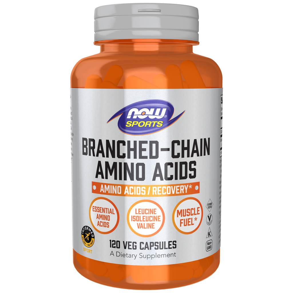 NOW Foods Branched Chain Amino Acids - 120 Veg Capsules / Branched Chain Amino Acids - 120 kapsułek roślinnych