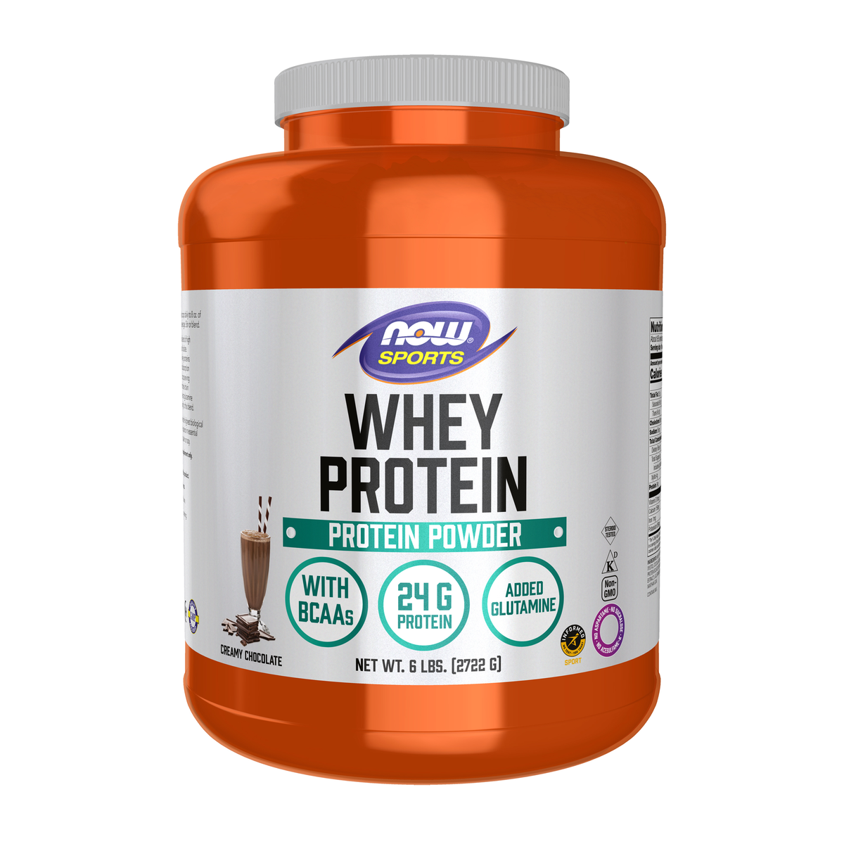 NOW Foods Whey Protein, Creamy Chocolate Powder - 6 lbs. / białko serwatkowe, kremowa czekolada proszek - 6 lb