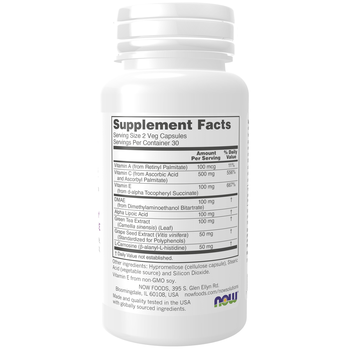 NOW Foods Wrinkle Rescue™ - 60 Veg Capsules – Label details / Etykieta producenta