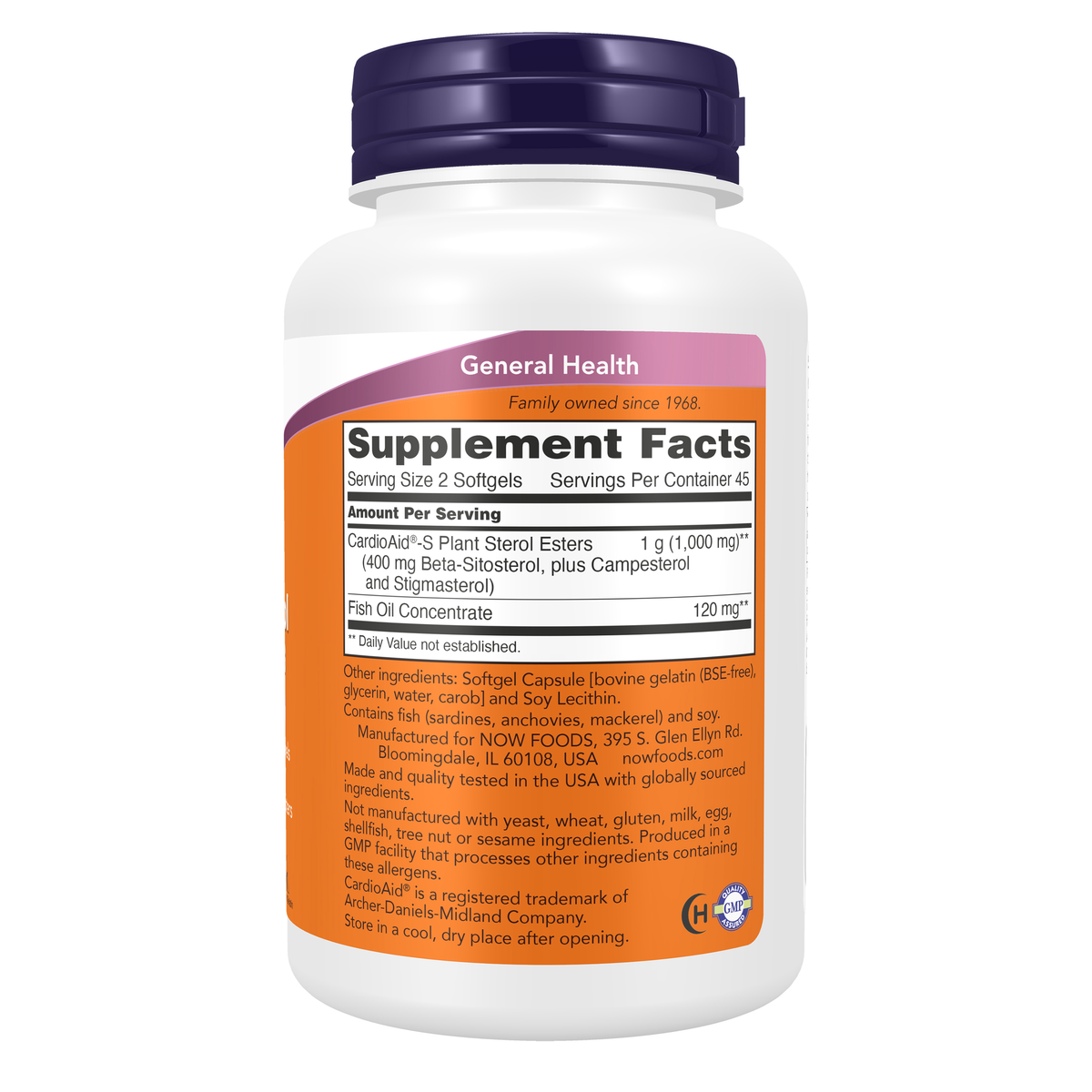 NOW Foods Beta-Sitosterol Plant Sterols - 90 Softgels – Right label / Etykieta producenta