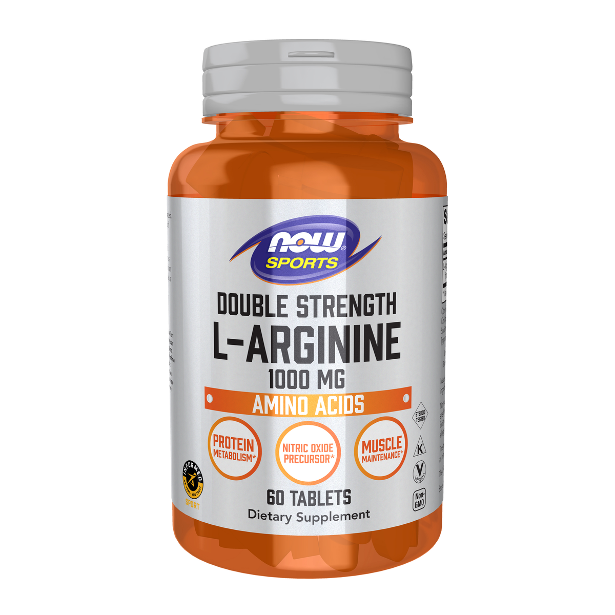 NOW Foods L-Arginine 1000 mg, Double Strength - 60 Tablets / L-arginina 1000 mg, podwójna moc - 60 tabletek