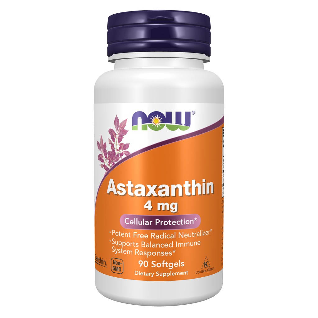 NOW Foods Astaxanthin 4 mg - 90 Softgels / astaksantyna 4 mg - 90 kapsułek miękkich