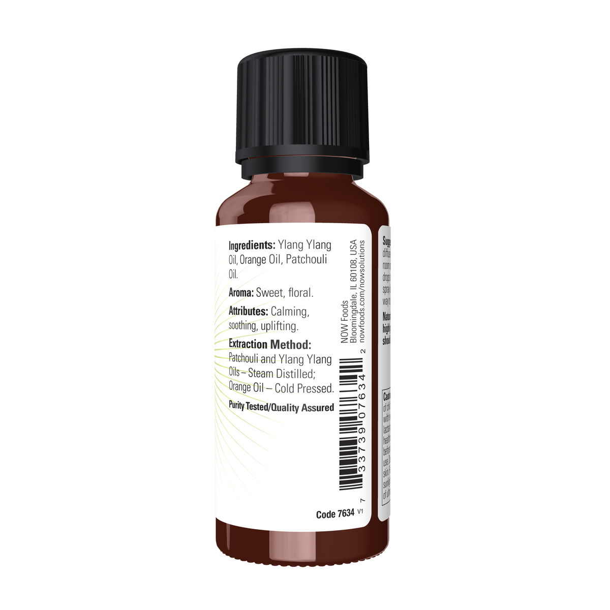 NOW Foods Peace, Love & Flowers Oil Blend - 1 fl. oz. – Right label / Etykieta producenta