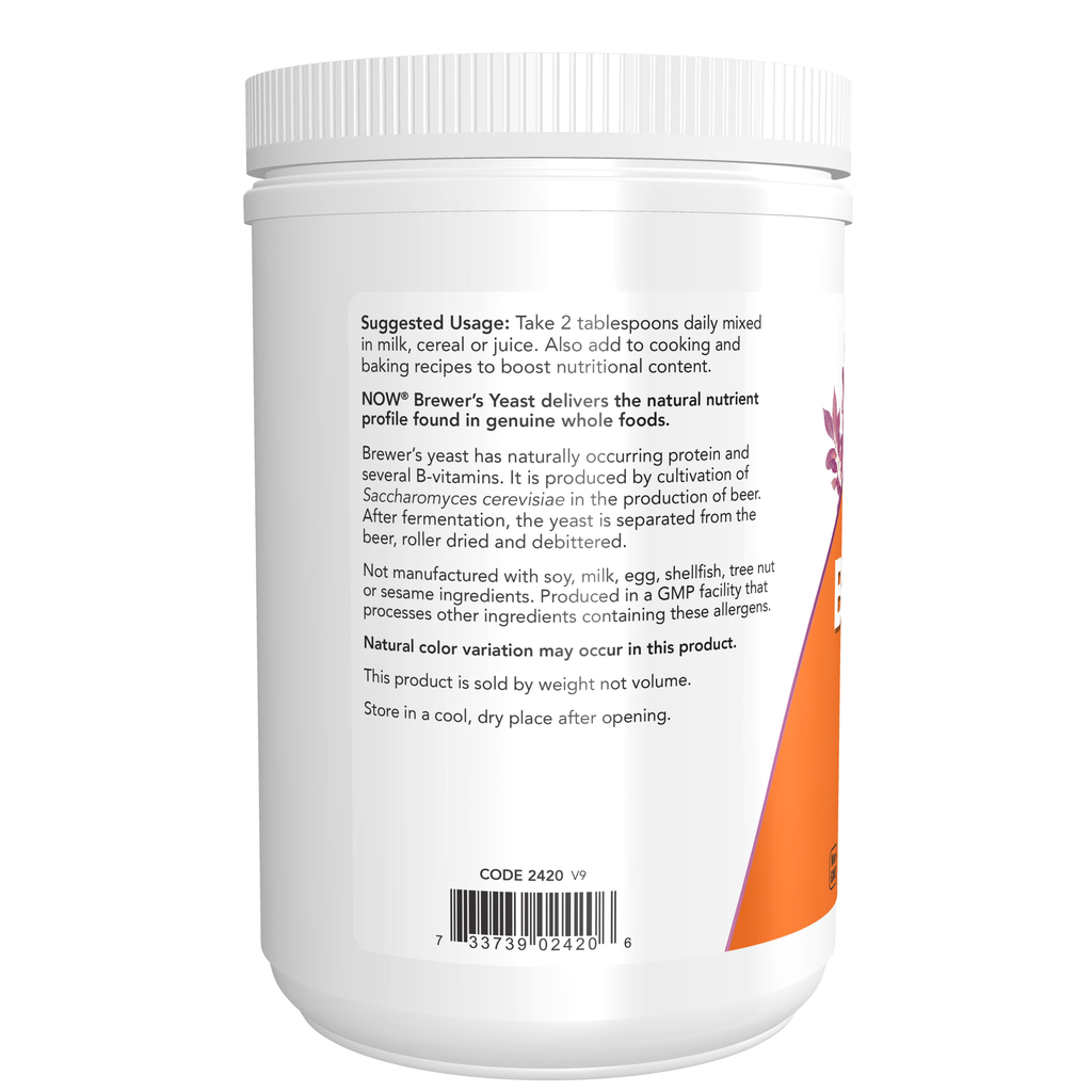 NOW Foods Brewer's Yeast Powder - 1 lb. – Label details / Etykieta producenta