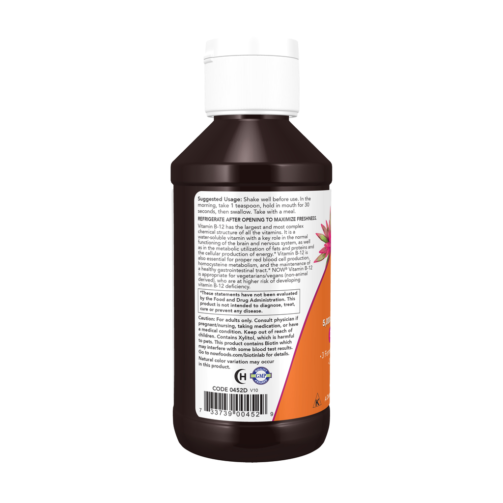 NOW Foods Ultra B-12 Liquid - 4 oz. – Left label / Etykieta producenta