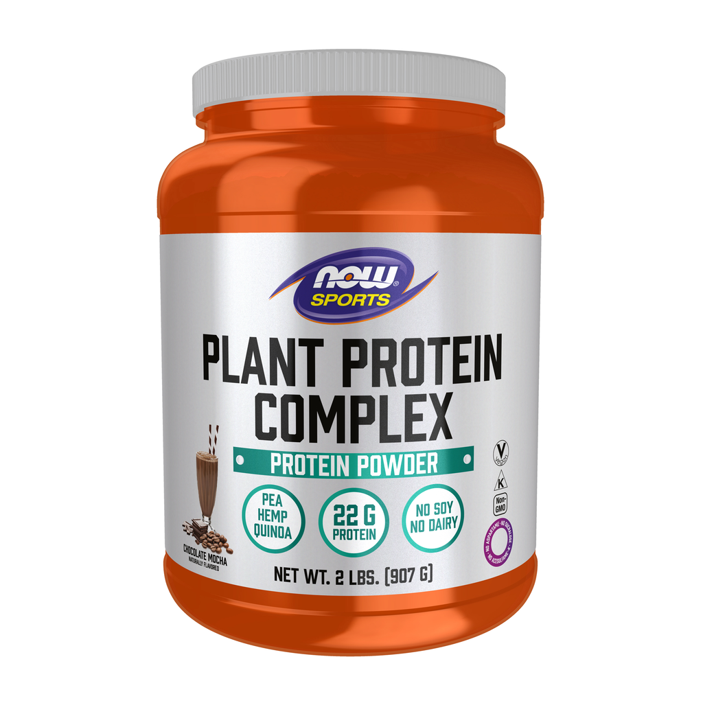 NOW Foods Plant Protein Complex, Chocolate Mocha Powder - 2 lbs. / kompleks białek roślinnych, czekolada i kawa proszek - 2 lb