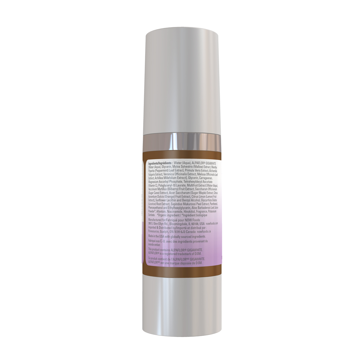 NOW Foods Dark Spot Correcting Serum - 1 fl. oz. – Left label / Etykieta producenta