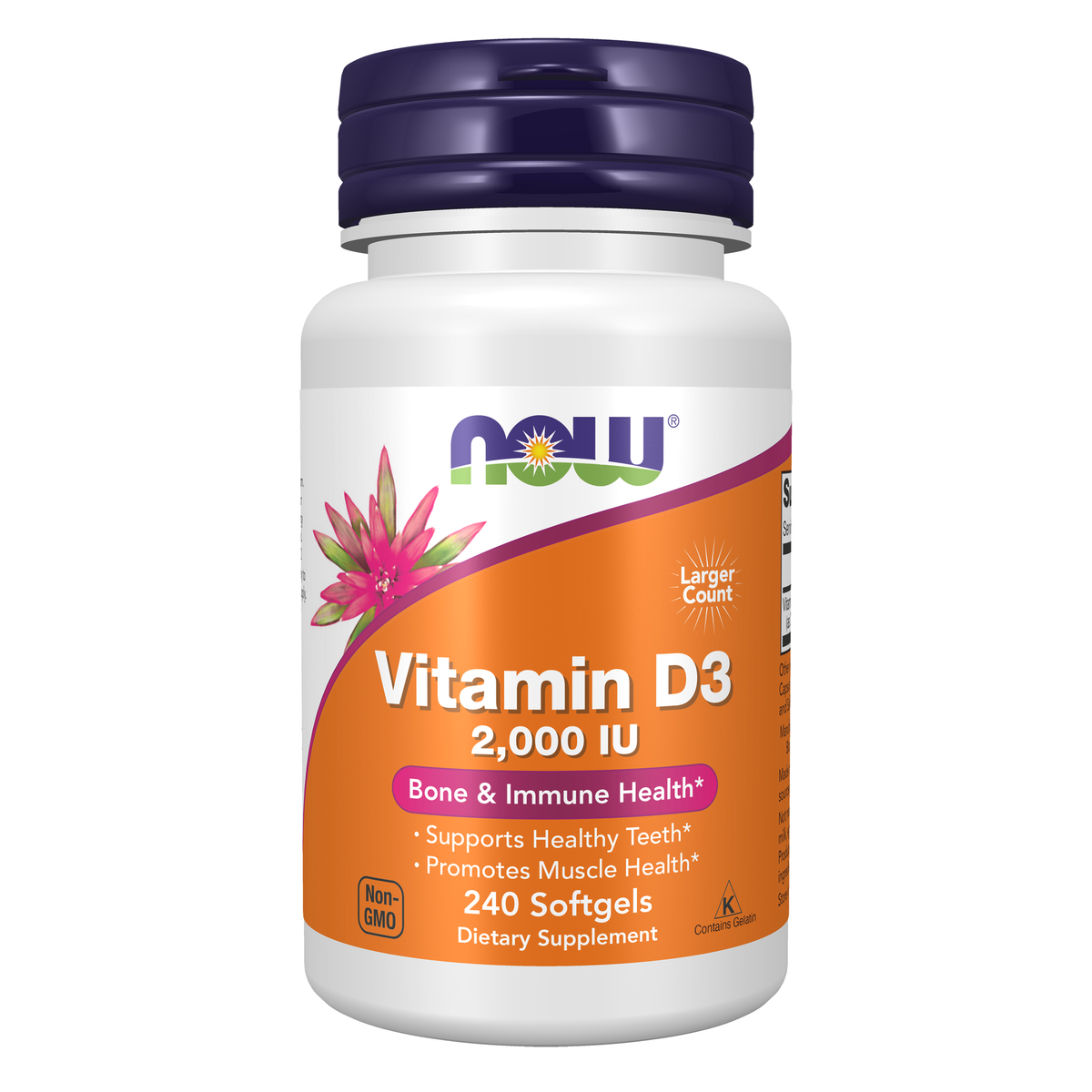 NOW Foods Vitamin D-3 2000 IU - 240 Softgels / witamina D-3 2000 j.m. - 240 kapsułek miękkich