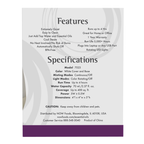 NOW Foods Ultrasonic USB Essential Oil Diffuser – Label details / Etykieta producenta