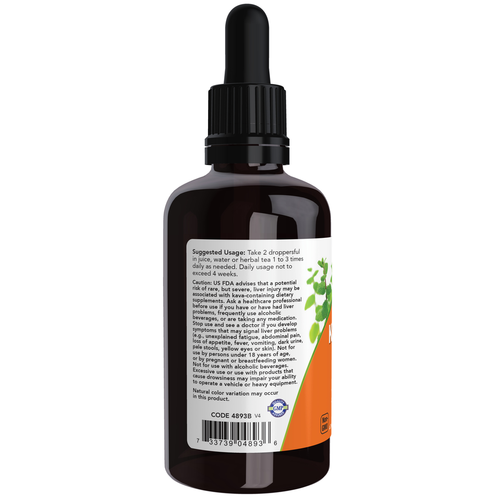 NOW Foods Kava Kava Extract Liquid - 2 fl. oz. – Label details / Etykieta producenta
