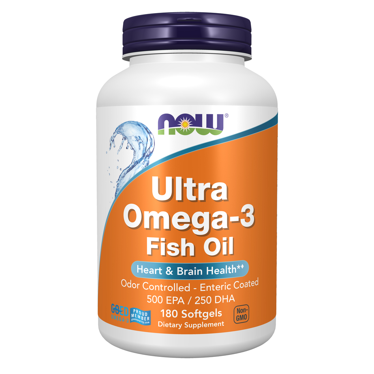 NOW Foods Ultra Omega-3 Fish Oil (Bovine Gelatin) - 180 Softgels / Ultra Omega-3 olej rybi (żelatyna wołowa) - 180 kapsułek miękkich