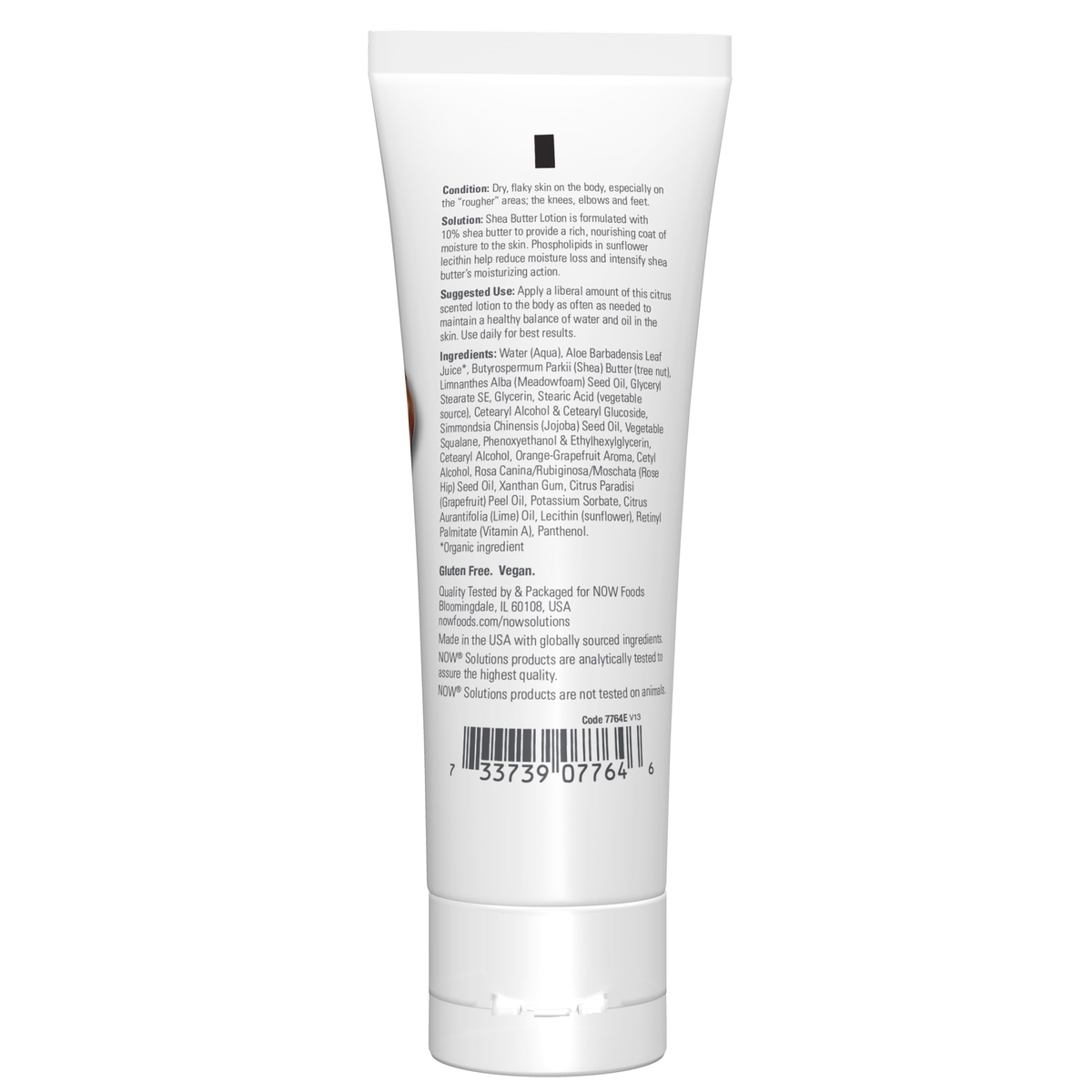 NOW Foods Shea Butter Lotion - 4 fl. oz. – Label details / Etykieta producenta