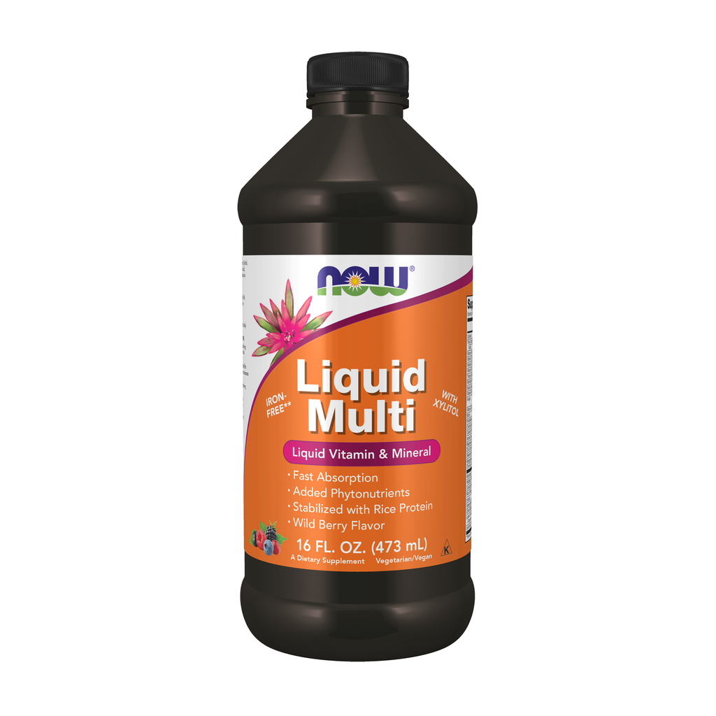 NOW Foods Liquid Multi, Wild Berry Flavor - 16 fl. oz. / płyn Multi, Wild owoce jagodowe smak - 16 fl oz