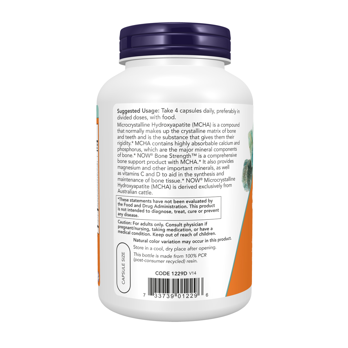 NOW Foods Bone Strength™ - 240 Capsules – Left label / Etykieta producenta