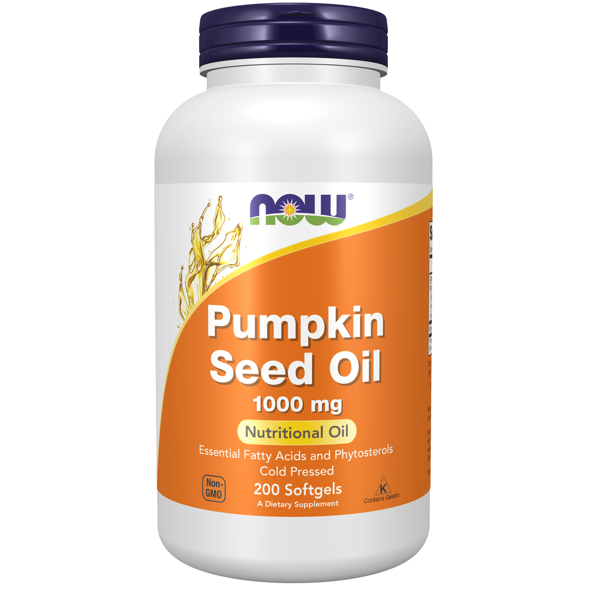 NOW Foods Pumpkin Seed Oil 1000 mg - 200 Softgels / olej z pestek dyni 1000 mg - 200 kapsułek miękkich