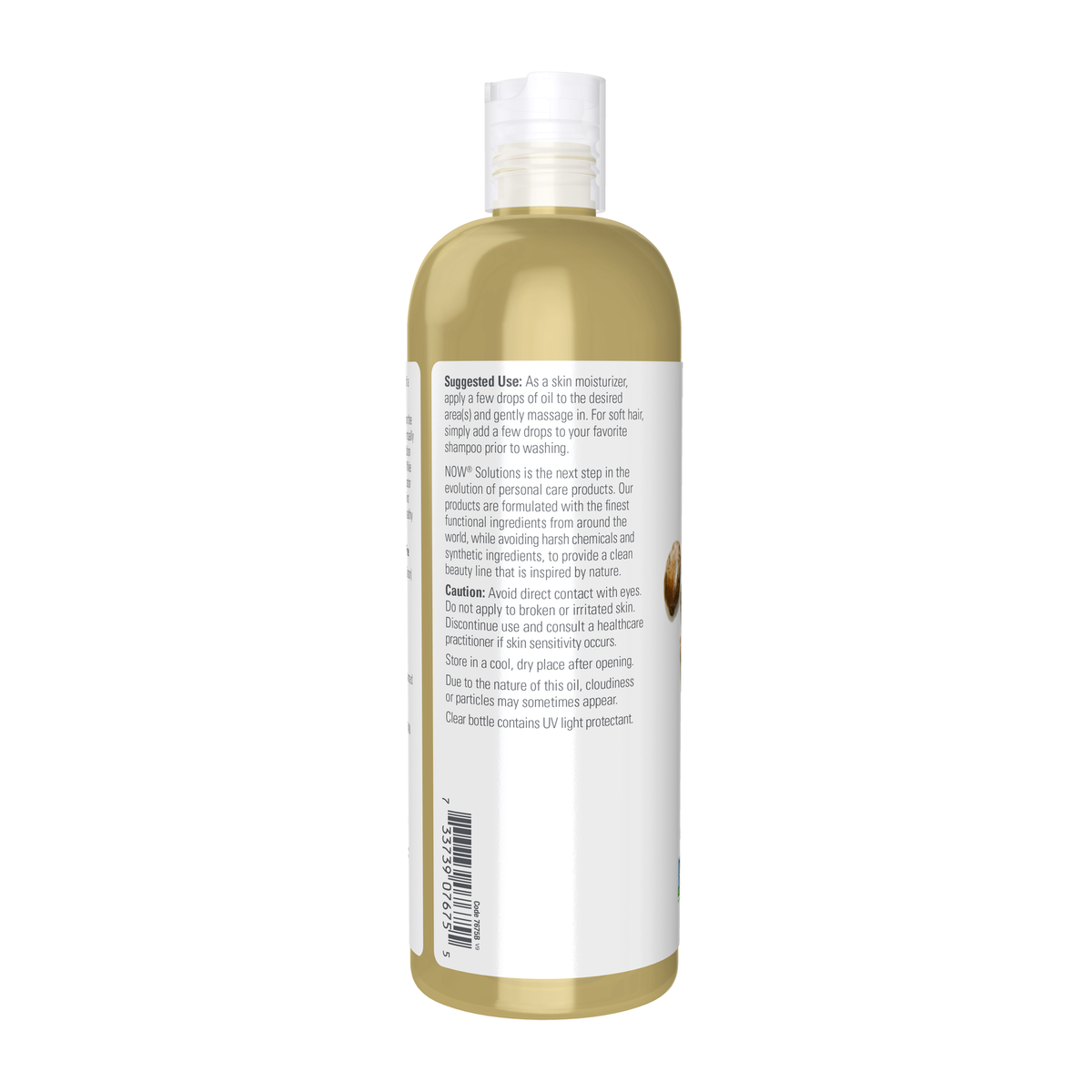 NOW Foods Solutions, Castor Oil, 100% Pure Versatile Skin Care, Multi-Purpose Skin Softener, 16-Ounce – Left label / Etykieta producenta