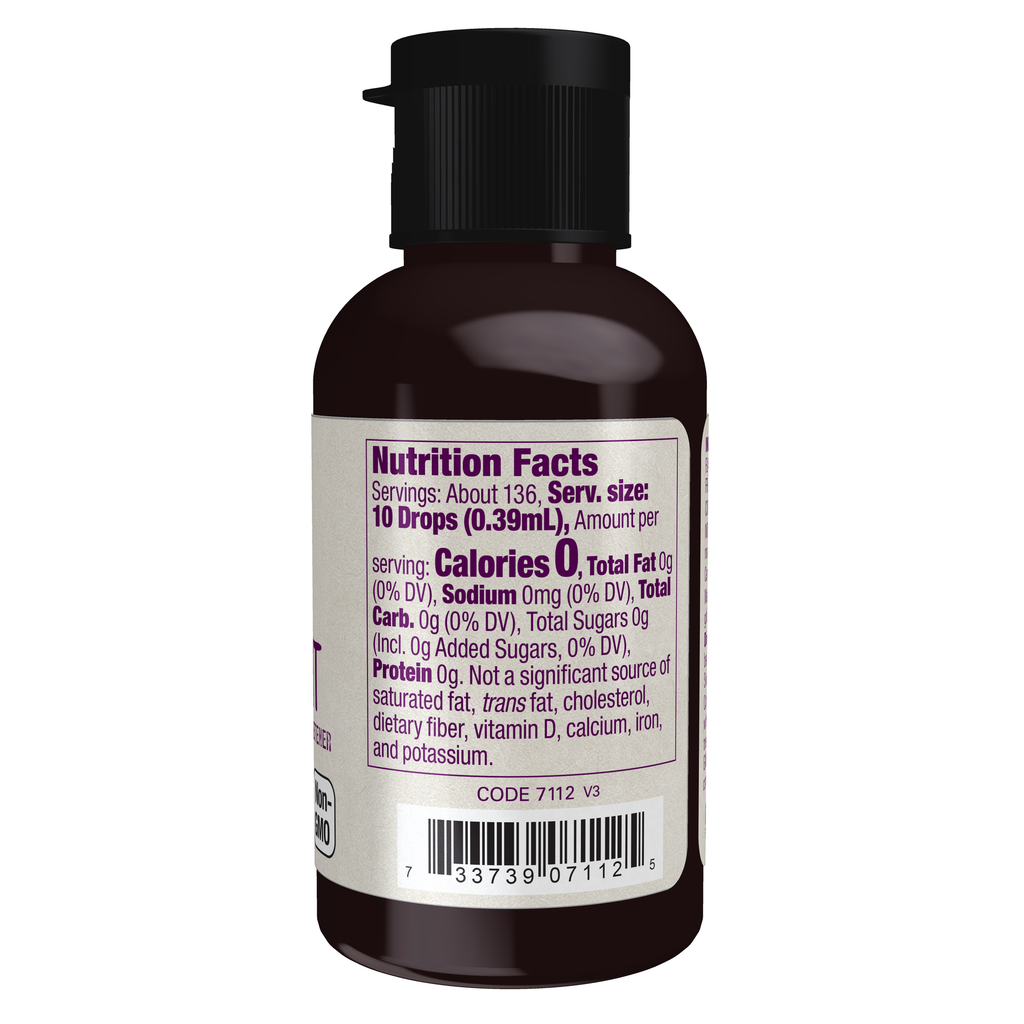 NOW Foods Monk Fruit Caramel Liquid, Organic - 1.8 fl. oz. – Right label / Etykieta producenta