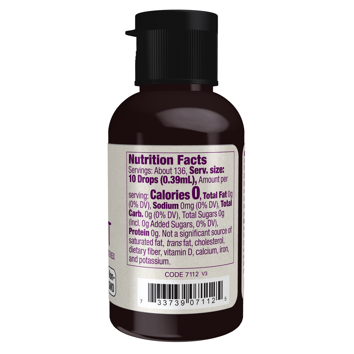 NOW Foods Monk Fruit Caramel Liquid, Organic - 1.8 fl. oz. – Right label / Etykieta producenta