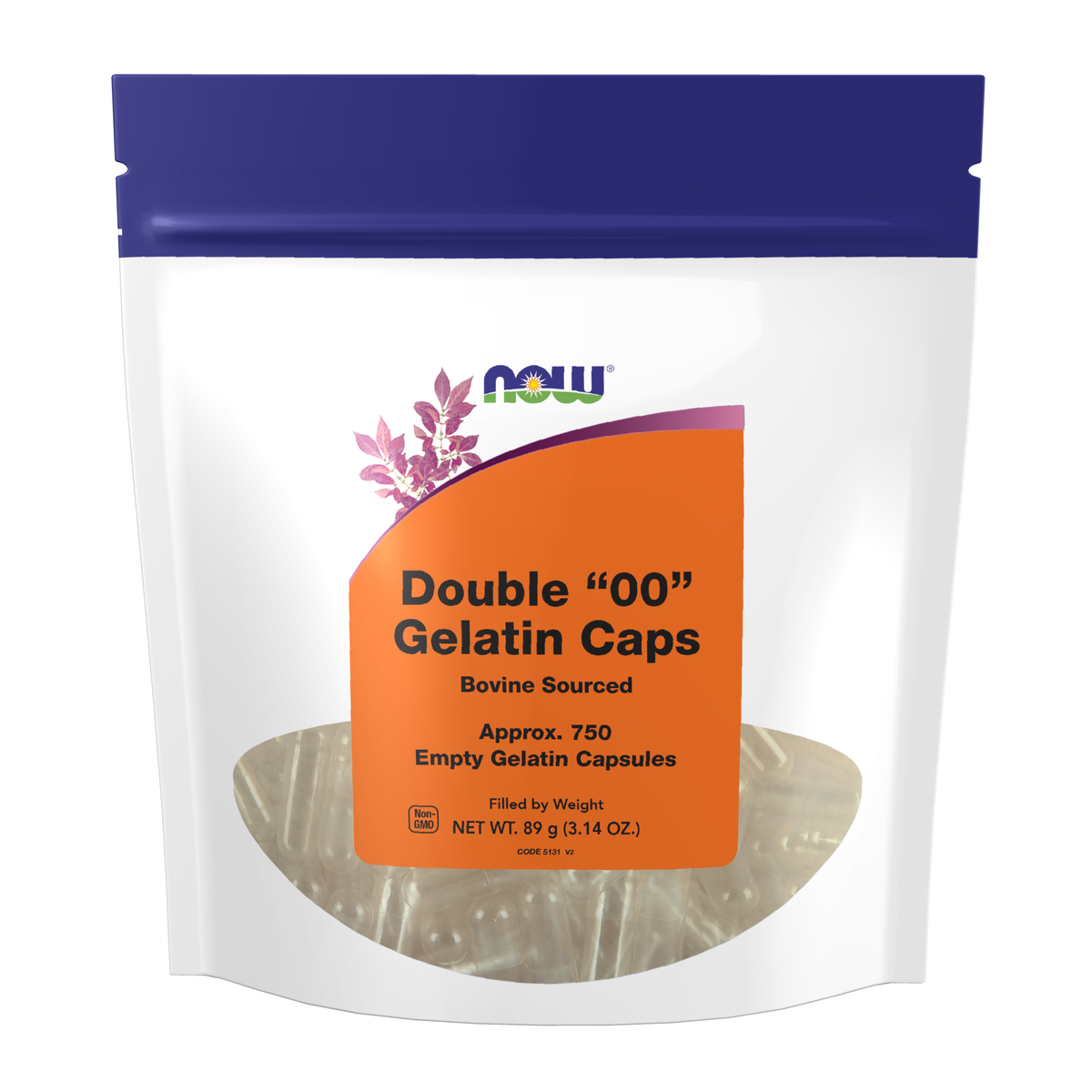 NOW Foods Empty Capsules, Gelatin, Double 00" - 750 gel caps" / puste kapsułki, żelatyna, rozmiar 00" - 750 kapsułek żelatynowych"