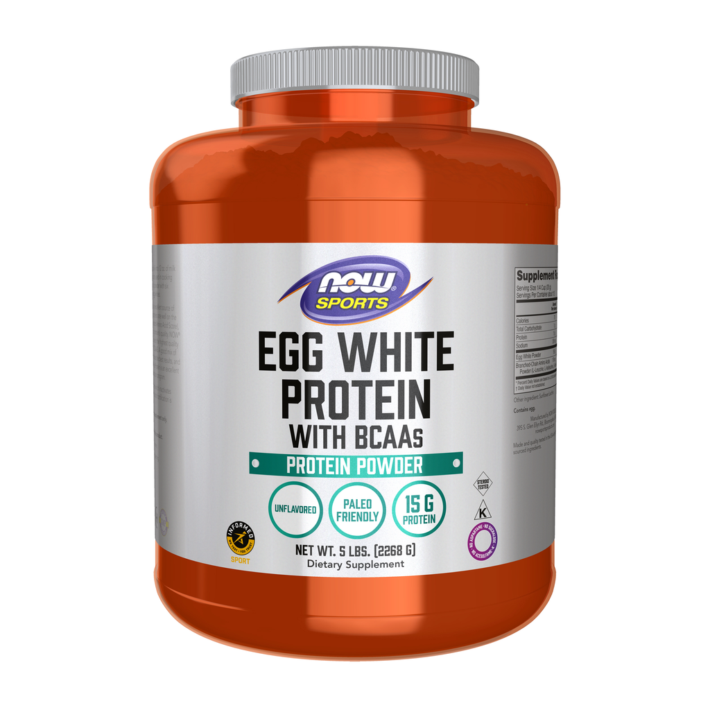 NOW Foods Egg White Protein, Unflavored Powder - 5 lbs. / białko jaja, proszek bez dodatków smakowych - 5 lb