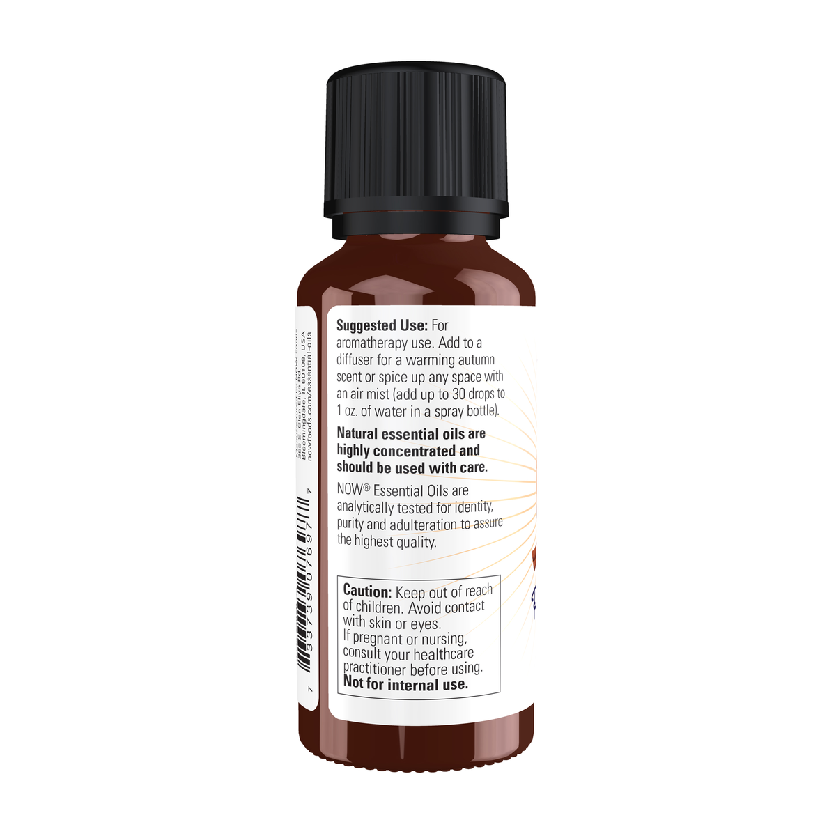 NOW Foods Pumpkin Spice Fall Oil Blend - 1 fl. oz. – Left label / Etykieta producenta