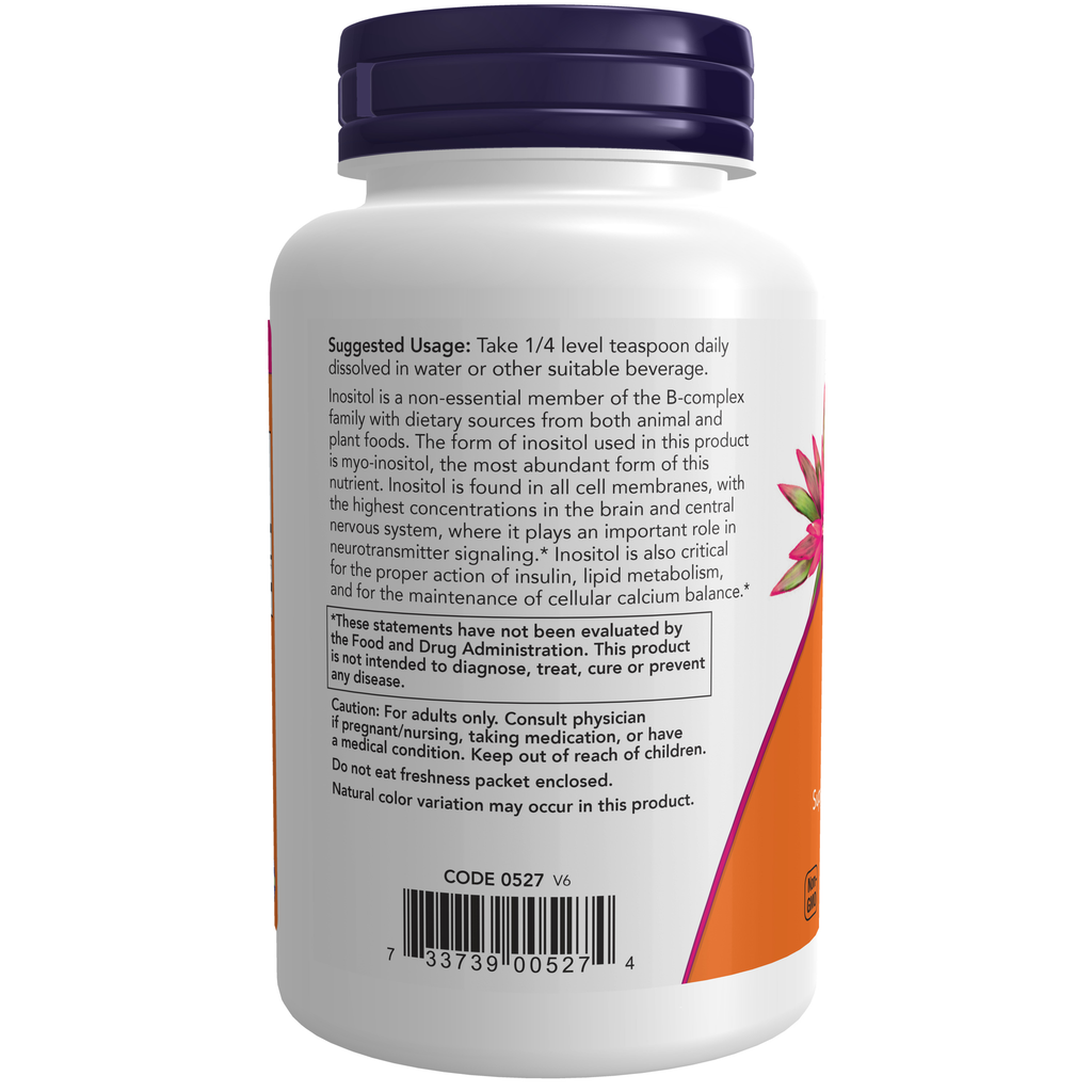 NOW Foods Inositol Powder Vegetarian - 4 oz. – Label details / Etykieta producenta