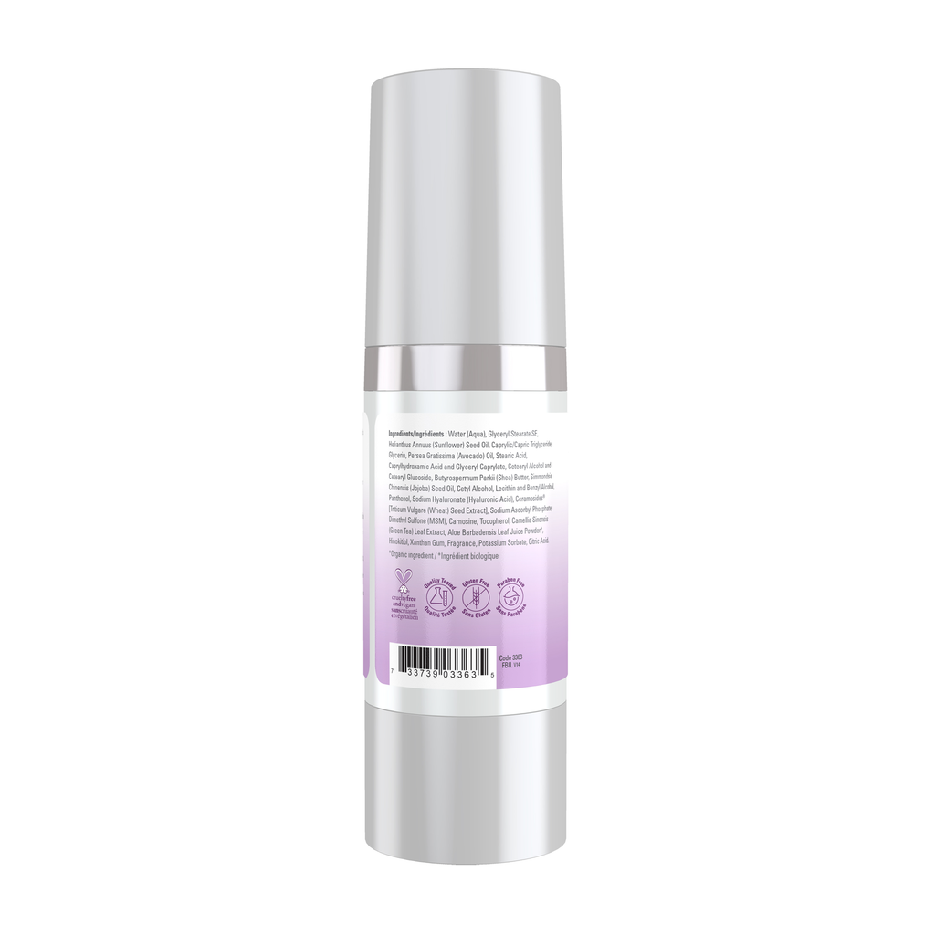 NOW Foods Hyaluronic AM Moisturizer - 2 fl. oz. – Left label / Etykieta producenta