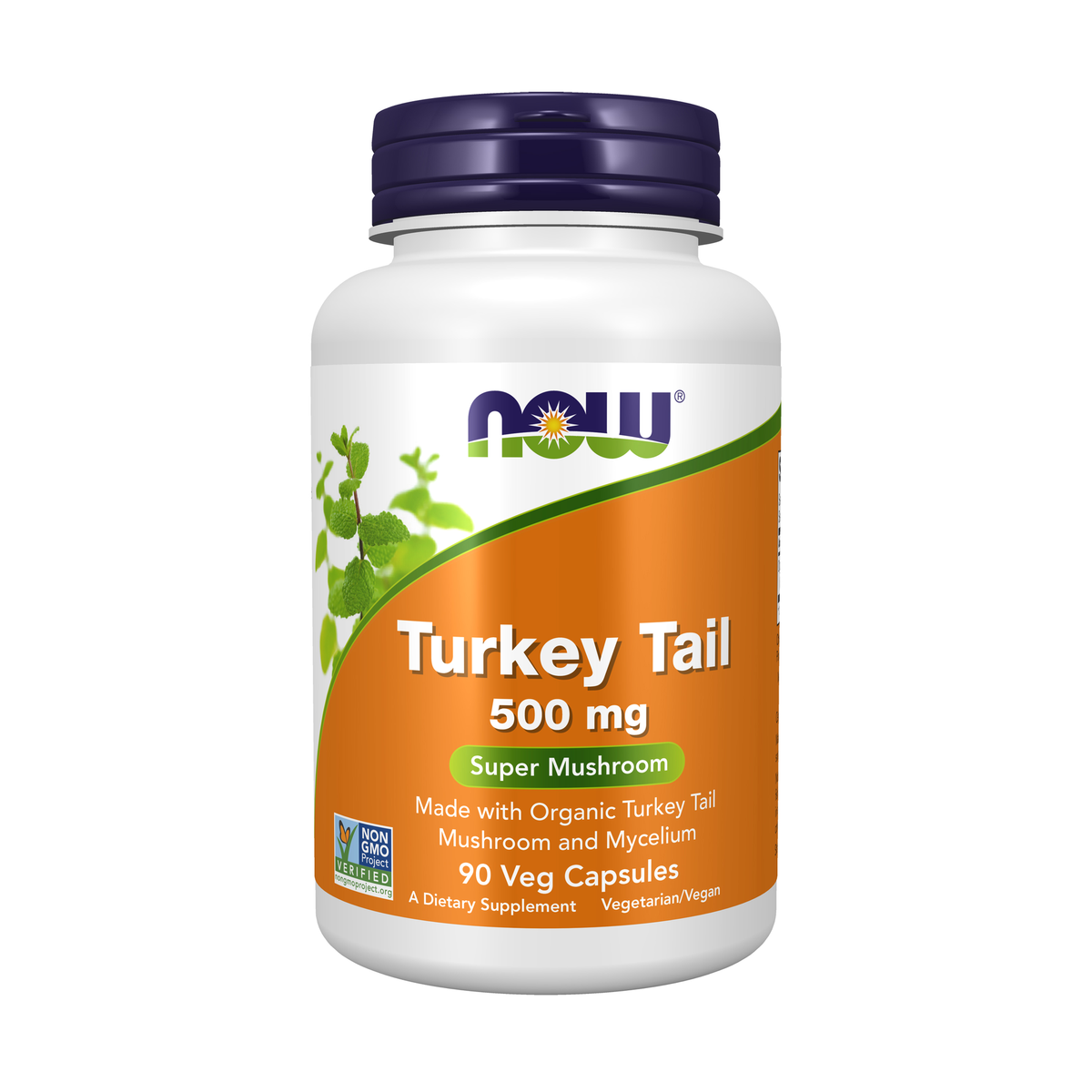 NOW Foods Turkey Tail 500 mg - 90 Veg Capsules / Turkey Tail 500 mg - 90 kapsułek roślinnych
