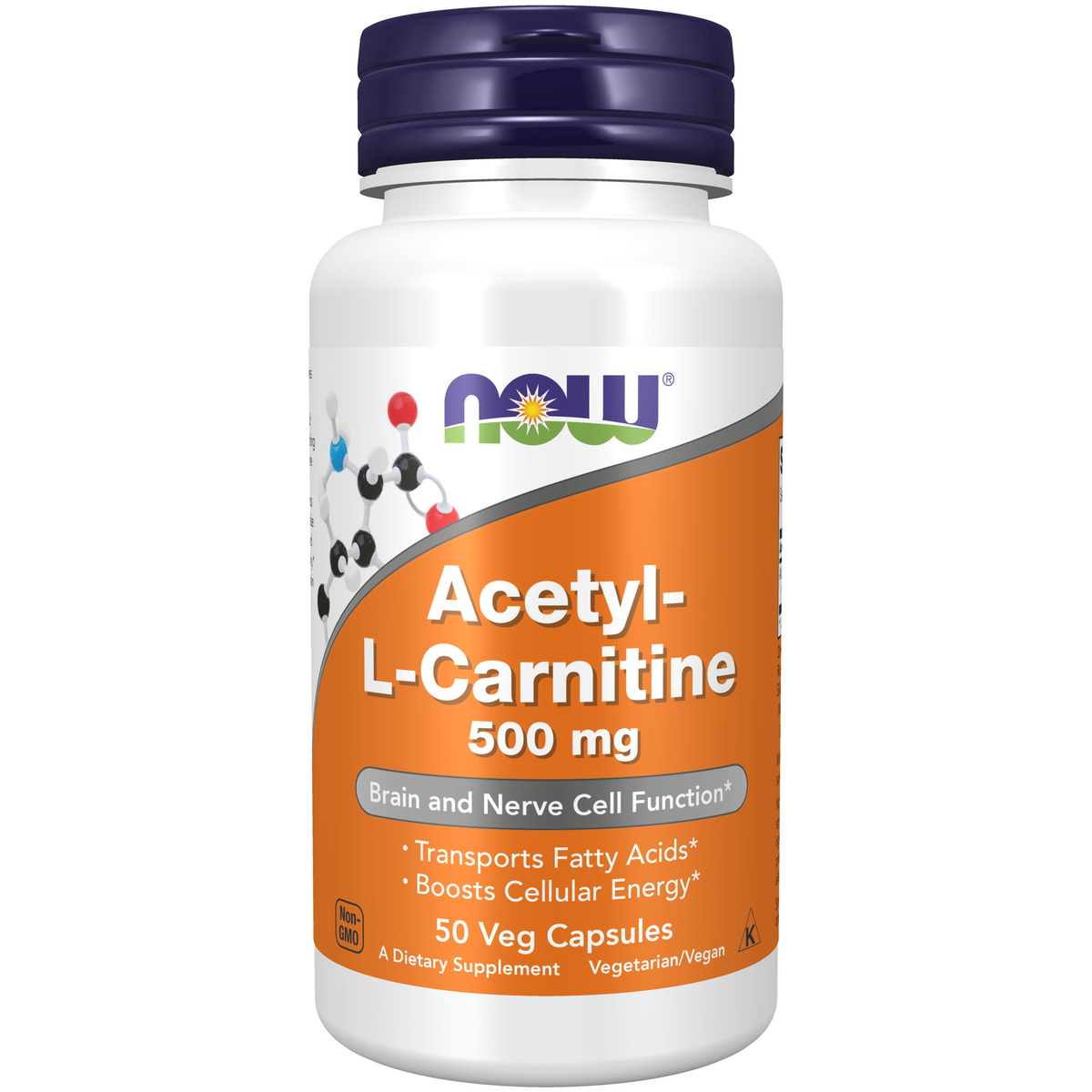 NOW Foods Acetyl-L-Carnitine 500 mg - 50 Veg Capsules / acetylo-L-karnityna 500 mg - 50 kapsułek roślinnych