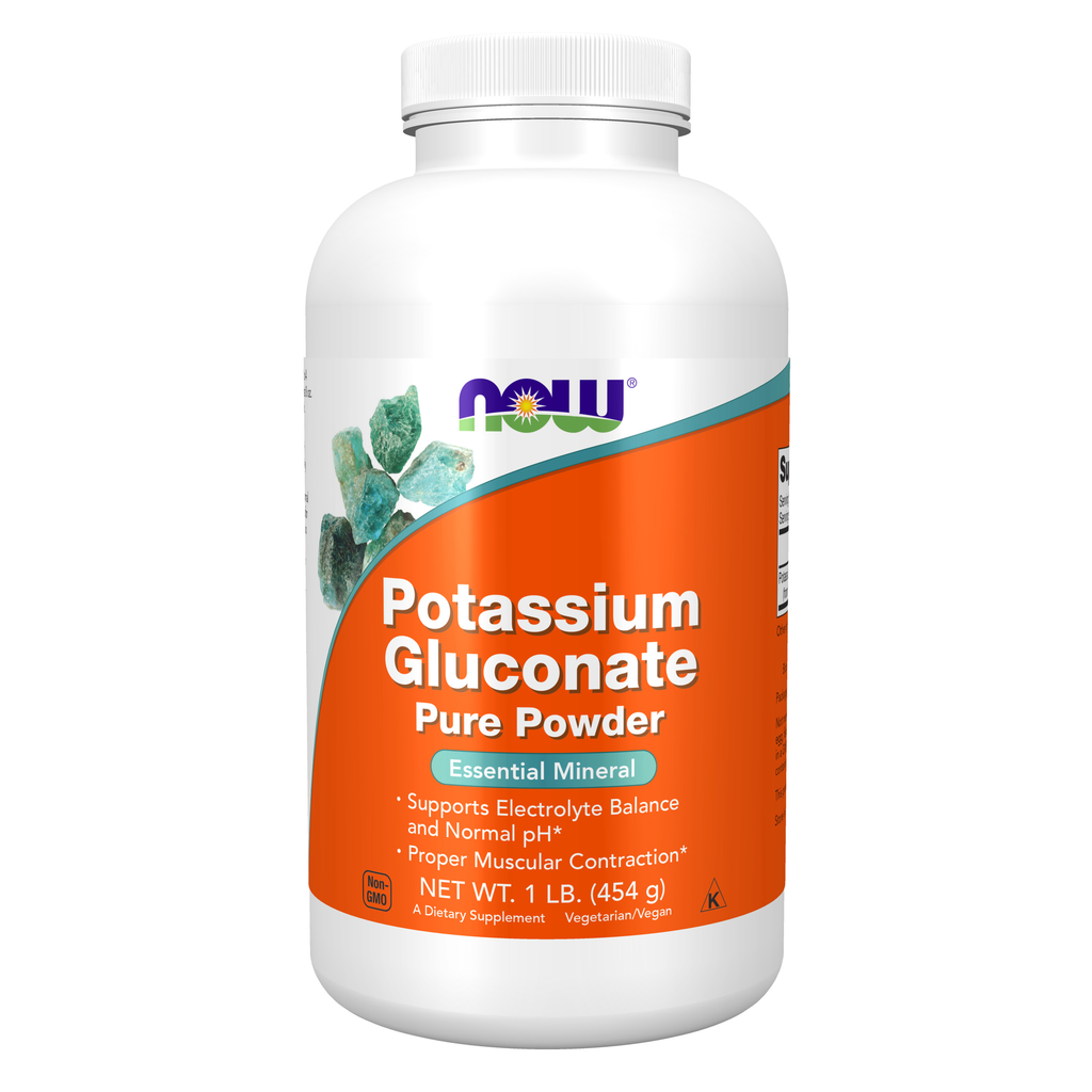 NOW Foods Potassium Gluconate Powder - 1 lb. / glukonian potasu proszek - 1 lb.
