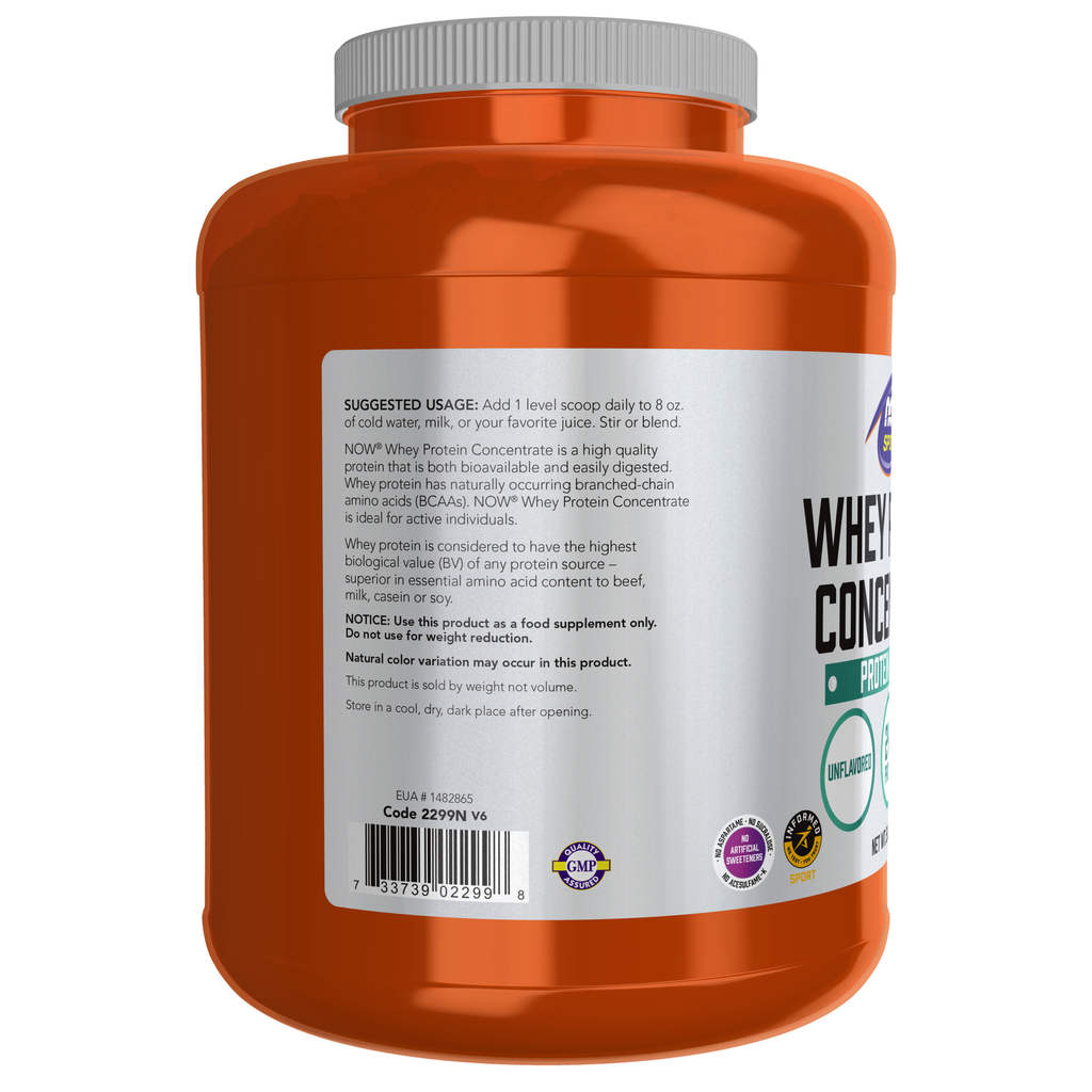 NOW Foods Whey Protein Concentrate Unflavored - 5 lbs. – Label details / Etykieta producenta