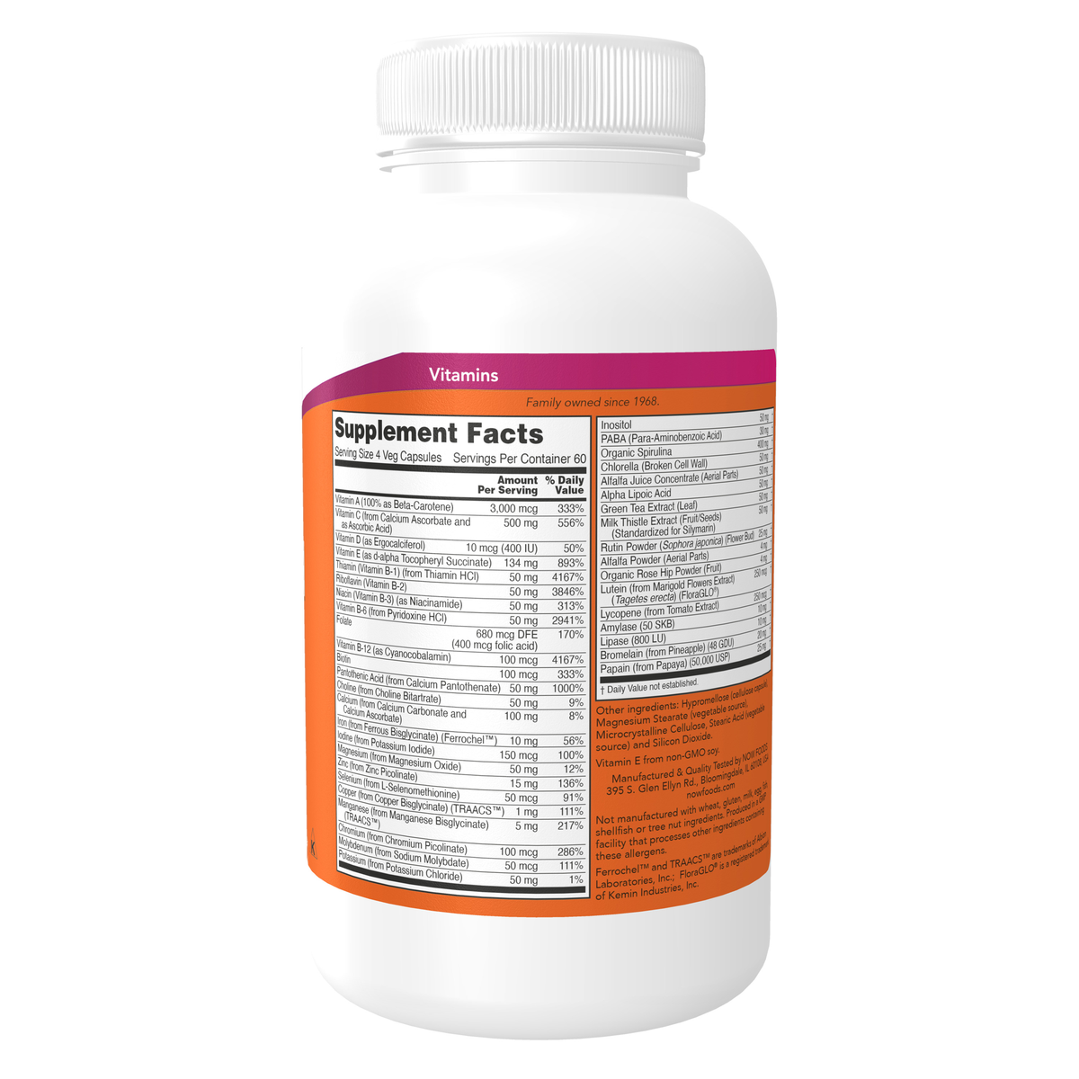 NOW Foods Special Two - 240 Veg Capsules – Label details / Etykieta producenta