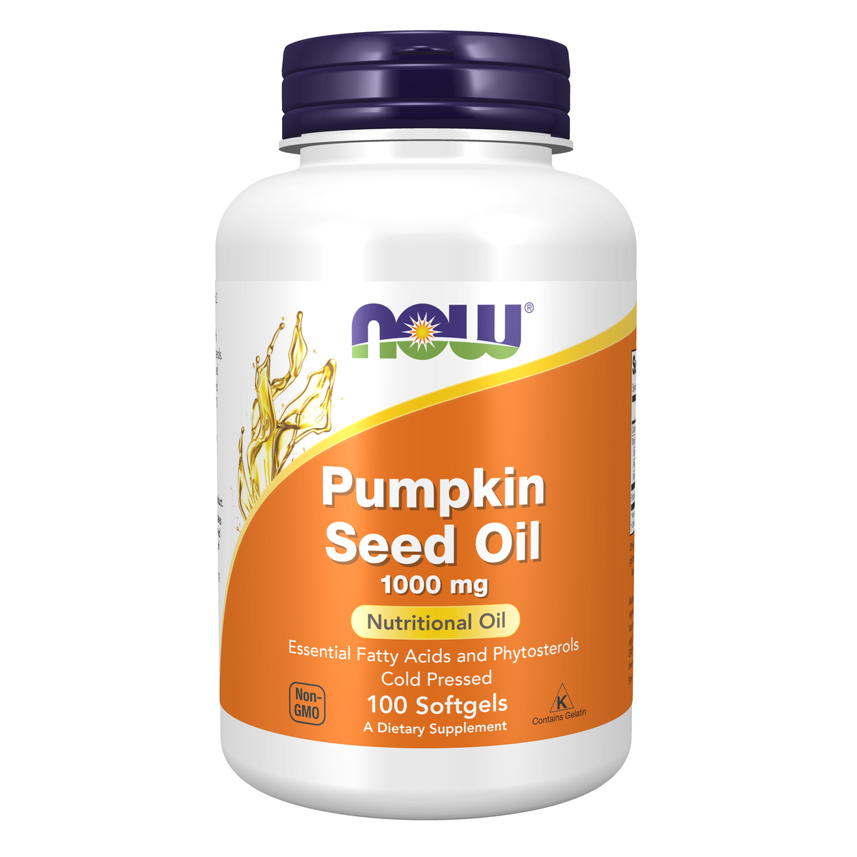 NOW Foods Pumpkin Seed Oil 1000 mg - 100 Softgels / olej z pestek dyni 1000 mg - 100 kapsułek miękkich