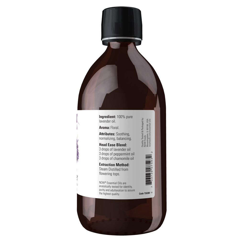 NOW Foods Lavender Oil - 16 fl. oz. – Right label / Etykieta producenta