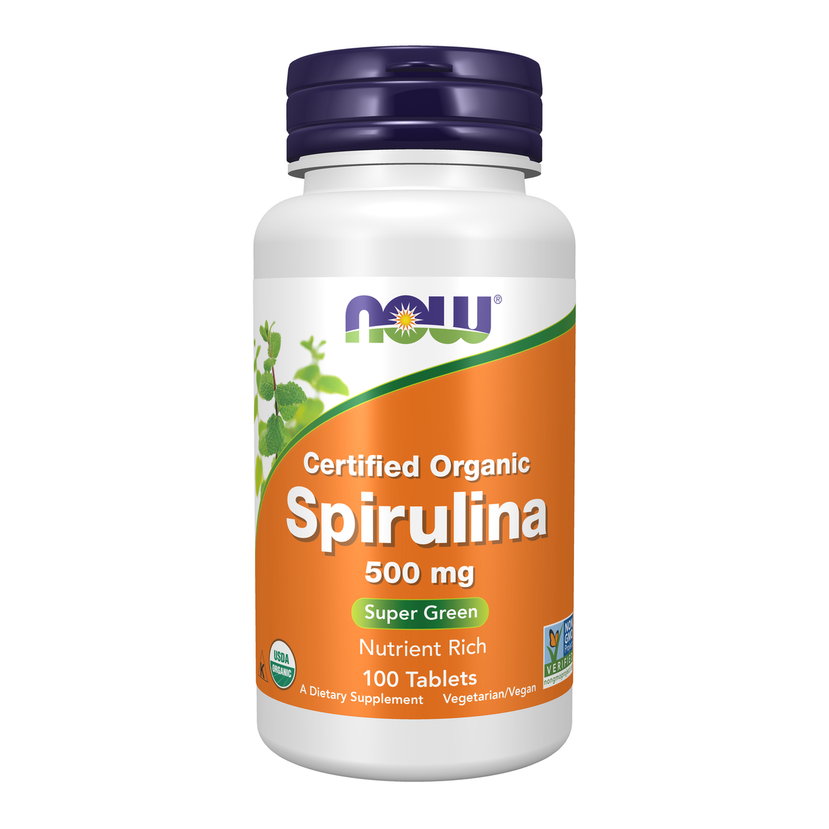 NOW Foods Spirulina 500 mg, Organic - 100 Tablets / Spirulina 500 mg, produkt ekologiczny - 100 tabletek