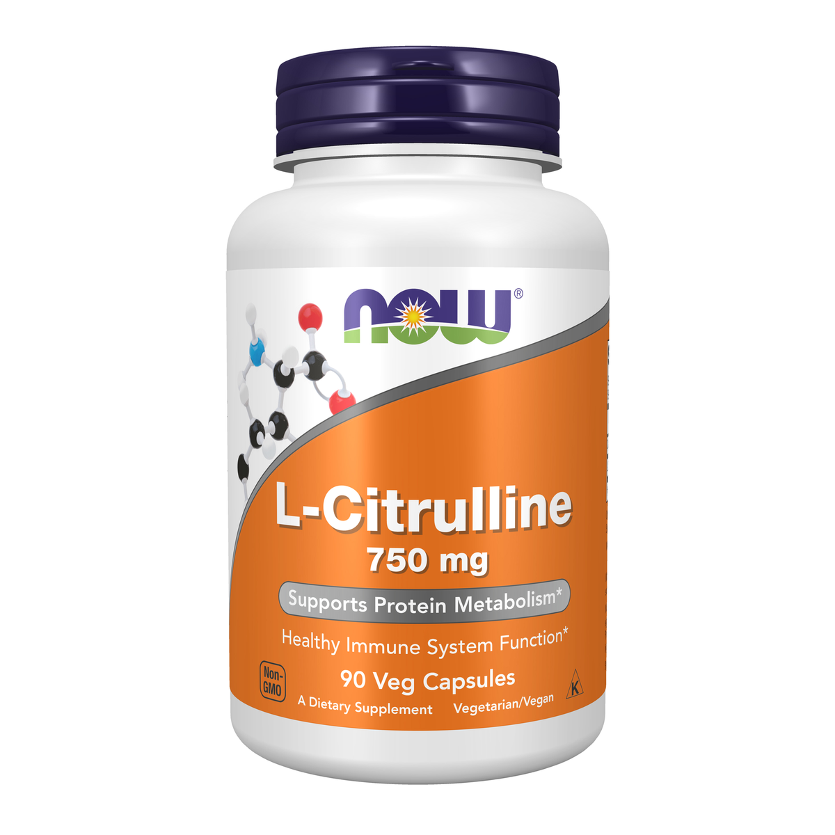 NOW Foods L-Citrulline 750 mg - 90 Veg Capsules / L-cytrulina 750 mg - 90 kapsułek roślinnych