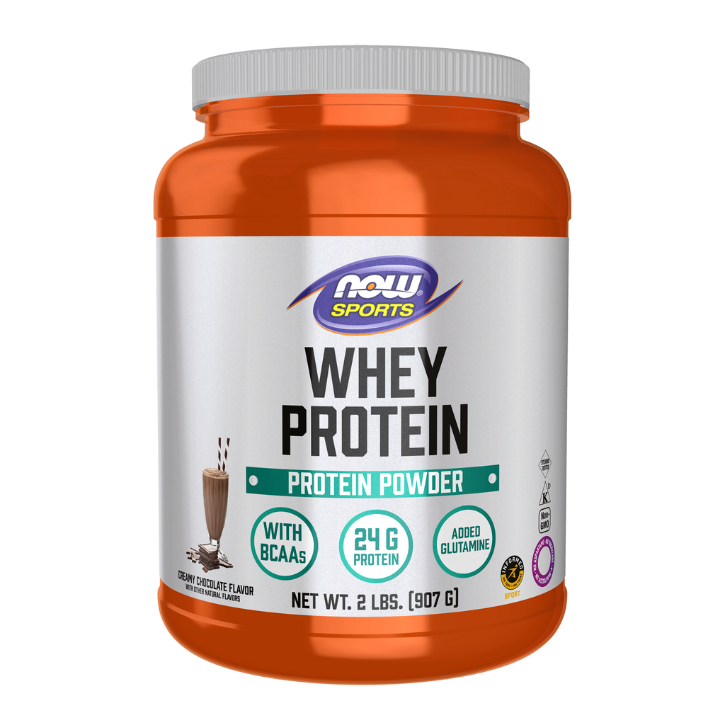NOW Foods Whey Protein, Creamy Chocolate Powder - 2 lbs. / białko serwatkowe, kremowa czekolada proszek - 2 lb