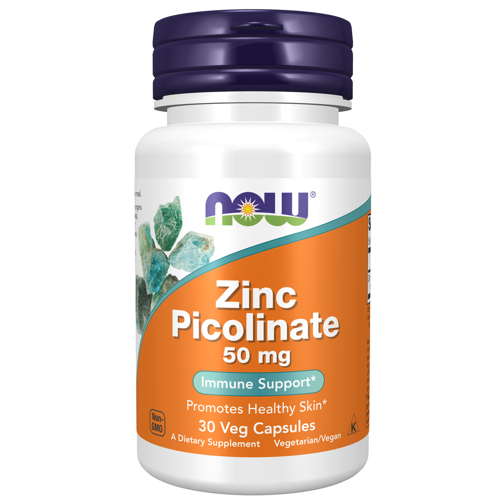 NOW Foods Zinc Picolinate 50 mg - 30 Veg Capsules / pikolinian cynku 50 mg - 30 kapsułek roślinnych