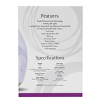 NOW Foods Ultrasonic Glass Swirl USB Oil Diffuser – Label details / Etykieta producenta