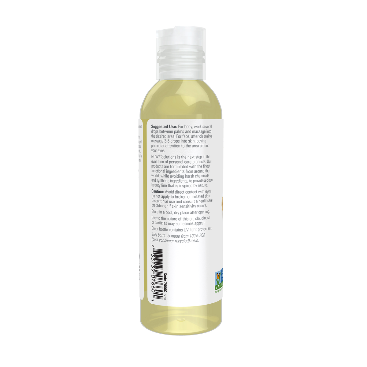 NOW Foods Sweet Almond Oil - 4 fl. oz. – Left label / Etykieta producenta