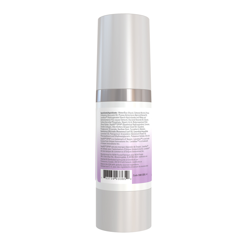 NOW Foods Wrinkle Rescue™ Moisturizer - 2 oz. – Left label / Etykieta producenta